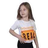 Toontoy Kız Çocuk Crop Model Cebi Reflektör Detaylı Baskılı Tişört - 6 Yaş - Ekru