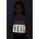 Toontoy Kız Çocuk Crop Model Cebi Reflektör Detaylı Baskılı Tişört - 6 Yaş - Lila