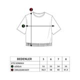 Toontoy Kız Çocuk Crop Model Cebi Reflektör Detaylı Baskılı Tişört - 7 Yaş - Pudra