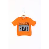Toontoy Kız Çocuk Crop Model Cebi Reflektör Detaylı Baskılı Tişört Turuncu 6 YAŞ