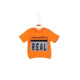Toontoy Kız Çocuk Crop Model Cebi Reflektör Detaylı Baskılı Tişört Turuncu 8 YAŞ