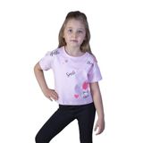 Toontoy Kız Çocuk Crop Model Neon Baskılı Tişört Pembe 3 YAŞ