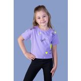 Toontoy Kız Çocuk Crop Model Neon Baskılı Tişört