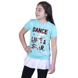 TOONTOY Kız Çocuk Dance Pul Nakışlı Tişört Antrasit Melanj 14 Yaş, 14 Yaş, 10621-1, Antrasit Melanj, Kız çocuk
