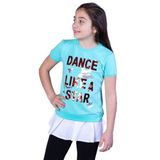 TOONTOY Kız Çocuk Dance Pul Nakışlı Tişört Kahve Melanj 10 Yaş, 10 Yaş, 10621-1, Kahve Melanj, Kız çocuk