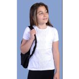 Toontoy Kız Çocuk Dantelli Okul Tişört - Beyaz - 6 - 7 Yaş