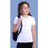 Toontoy Kız Çocuk Dantelli Okul Tişört - Beyaz - 8 - 9 Yaş