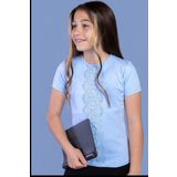 Toontoy Kız Çocuk Dantelli Okul Tişört