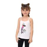 Toontoy Kız Çocuk Deniz Kızı Baskılı Pul İşlemeli Atlet Ekru