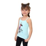 Toontoy Kız Çocuk Deniz Kızı Baskılı Pul İşlemeli Atlet Mint Yeşili