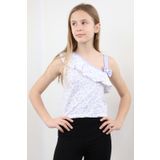 Toontoy Kız Çocuk Desenli Atlet Mavi 13-14 YAŞ