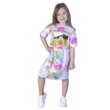 Toontoy Kız Çocuk Dijital Baskılı Batik Desenli Elbise Çok Renkli 5 YAŞ
