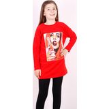 Toontoy Kız Çocuk Dijital Kız Baskılı Elbise