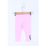 Toontoy Kız Çocuk Dino Nakışlı Tayt - 6 Ay - Açık Pembe