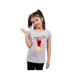 TOONTOY Kız Çocuk Dondurma Baskılı Tişört Gri Melanj 3 Yaş, 3 Yaş, 10817-1, Gri Melanj, Kız Çocuklar