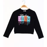 Toontoy Kız Çocuk Dream Baskılı T-Shirt - 12 Yaş - Siyah
