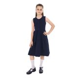 Toontoy Kız Çocuk Düğmeli Okul Elbise Lacivert 10-11 YAŞ