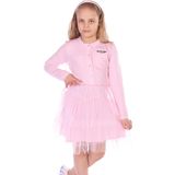 Toontoy Kız Çocuk Düğmeli Toontoy Girl Nakışlı Tüllü Elbise