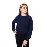 Toontoy Kız Çocuk Düşük Omuz Gazeli Okul Sweatshirt Lacivert 6-7 YAŞ