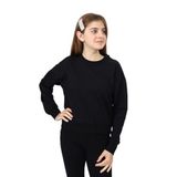Toontoy Kız Çocuk Düşük Omuz Gazeli Okul Sweatshirt Siyah 8-9 YAŞ