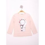 Toontoy Kız Çocuk El Baskılı T-Shirt - 6 Yaş - Pudra