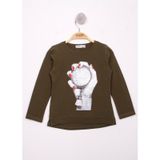 Toontoy Kız Çocuk El Baskılı T-shirt