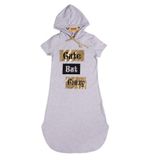 Toontoy Kız Çocuk Elbise Cute Baskılı Gri 8 YAŞ