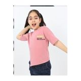 TOONTOY Kız Çocuk Enjoyment Baskılı Tişört Gül Kurusu 12-13 Yaş, 12-13 Yaş, 22147, Gül Kurusu, Kız çocuk