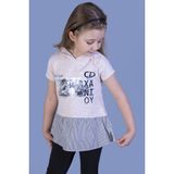 Toontoy Kız Çocuk Eteği ve Kapüşonu Garnili T-Shirt - 8 Yaş - Kahverengi