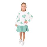 Toontoy Kız Çocuk Etek Volanlı Baskılı Elbise Yeşil 3 YAŞ