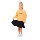 Toontoy Kız Çocuk Etek Volanlı Nakışlı Elbise Oranj 3 YAŞ