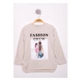 TOONTOY Kız Çocuk Fashion Baskılı Tişört Kahve Melanj 5 Yaş, 5 Yaş, 16057-, Kahve Melanj, Kız Çocuklar