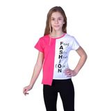 TOONTOY Kız Çocuk Fasihon Garni Tişört 8 Yaş, 8 Yaş, 10700-1, Fuşya, Kız Çocuklar