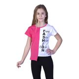 Toontoy Kız Çocuk Fasihon Garni Tişört Fuşya 10 YAŞ
