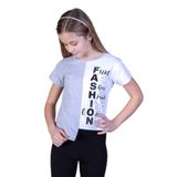 TOONTOY Kız Çocuk Fasihon Garni Tişört Gri Melanj 14 Yaş, 14 Yaş, 10700-1, Gri Melanj, Kız Çocuklar