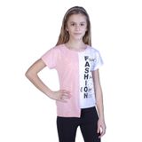 Toontoy Kız Çocuk Fasihon Garni Tişört Pembe Melanj 14 YAŞ