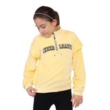 Toontoy Kız Çocuk Fermuar Detaylı Nakışlı Kadife Sweatshirt Sarı 12-13 YAŞ