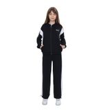 Toontoy Kız Çocuk Fermuarlı Garni Detaylı Eşofman Takım Siyah 6-7 YAŞ