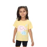 TOONTOY Kız Çocuk Fil Baskılı Tişört 2 Yaş, 2 YAŞ, 24679, Sarı, Kız Çocuklar
