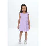 Toontoy Kız Çocuk Fırfır Detaylı Elbise - Lila - 2 Yaş