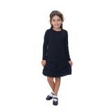 TOONTOY Kız Çocuk Fırfırlı 3D Güllü Elbise, 8 Yaş, 24943, Siyah, Kız Çocuklar