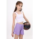 Toontoy Kız Çocuk Fitilli Kumaş Şort Lila 8 YAŞ