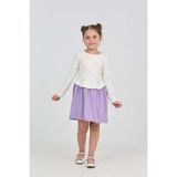 Toontoy Kız Çocuk Fiyonk Baskılı Elbise - 4 Yaş - Lila