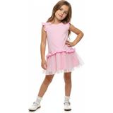 Toontoy Kız Çocuk Fiyonk Detaylı Tüllü Elbise - 4 Yaş - Pembe
