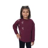 TOONTOY Kız Çocuk Fiyonk Kabaran Baskılı Sweatshirt, 4 Yaş, 24938, Mor, kız-çocuk