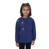 TOONTOY Kız Çocuk Fiyonk Kabaran Baskılı Sweatshirt, 6 Yaş, 24938, İndigo, kız-çocuk