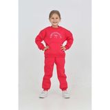 Toontoy Kız Çocuk Fiyonk Nakışlı Eşofman Takım - Koyu Fuşya - 5 Yaş