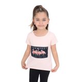 TOONTOY Kız Çocuk Flamingo Baskılı Tişört 5 Yaş, 5 Yaş, 11007-, Pudra, Kız Çocuklar
