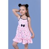 Toontoy Kız Çocuk Flamingo Desenli Büzgü Detaylı Elbise