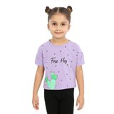 TOONTOY Kız Çocuk Free Hug Kalpli Baskılı Tişört 3 Yaş, 3 Yaş, 22131, Lila, Kız Çocuklar